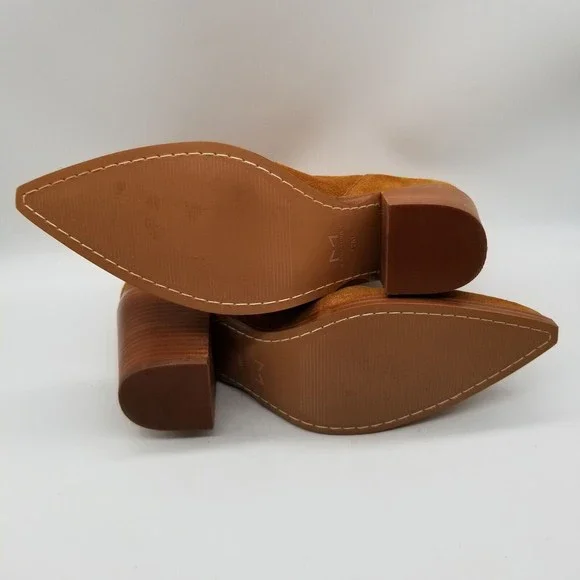 Marc Fisher Womens Brown Suede  Pointed Toe Block Heel Gadri Booties - Picture 6 of 6